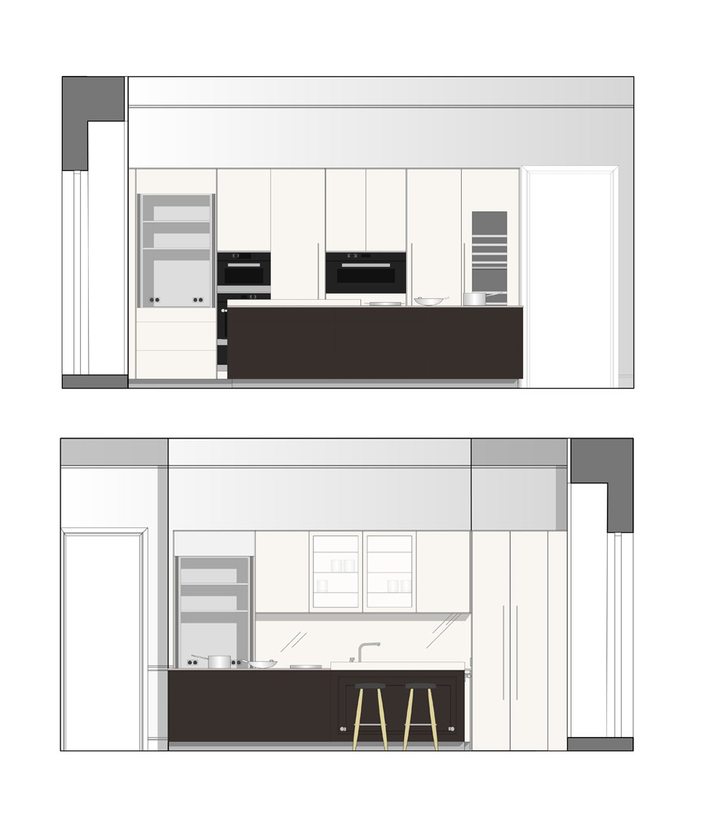 Grade I Regency House bulthaup b3 kitchen elevations