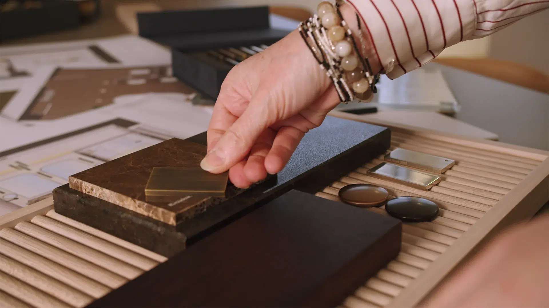 Hobsons Choice designer arranging material samples