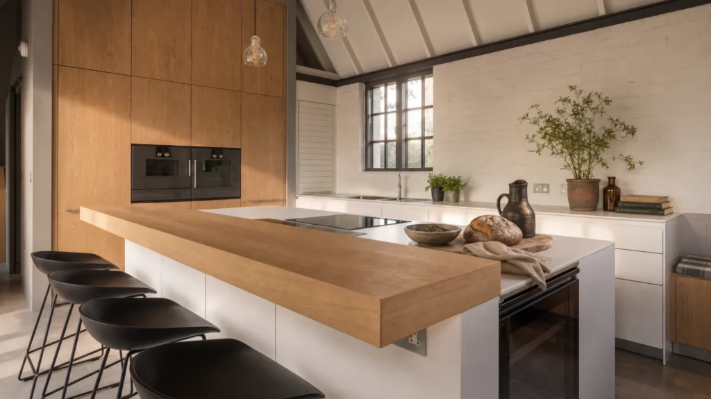 bulthaup b3 kitchen integrated with dining and living areas in a South Wales home