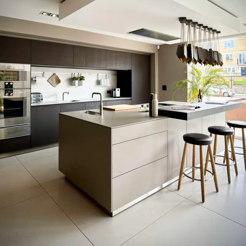 bulthaup kitchen display with island at the Hobson’s Choice Swindon showroom