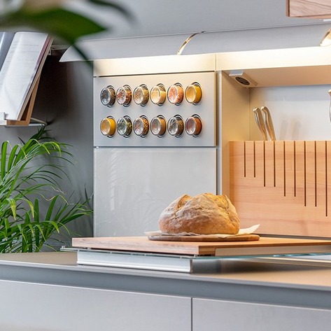 bulthaup kitchen cabinetry and island at the Swindon design studio