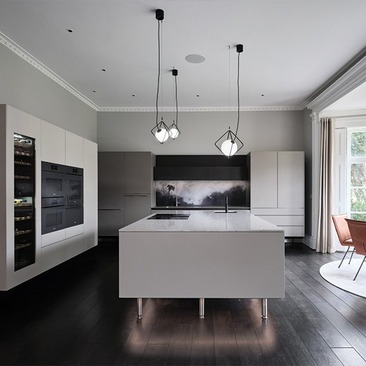 A bulthaup monochromatic-style kitchen in a Georgian property