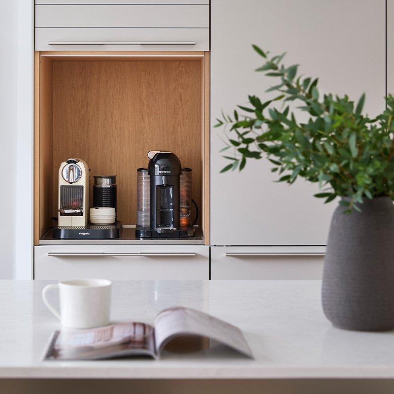 bulthaup b3 coffee station with retractable pocket doors at the Swindon showroom
