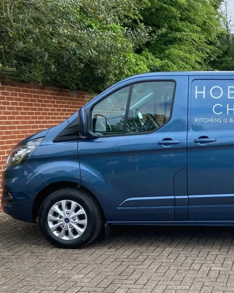 Hobson’s Choice installation van used for project deliveries and site work