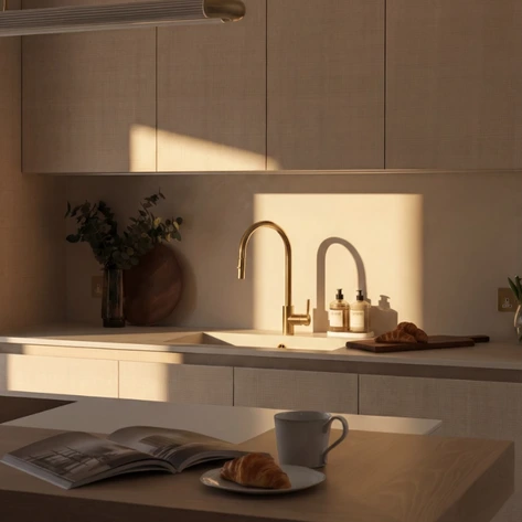 Quooker tap in gold