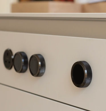 BORA hob in white oak neutral contemporary kitchen