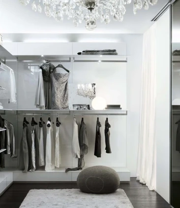 walk in wardrobe with Rimadesio abacus