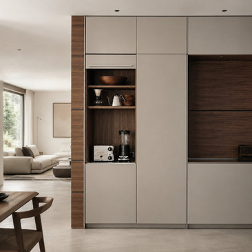 bulthaup b3 storage with integrated shutter door