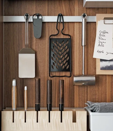 bulthaup b2 kitchen tool cabinet utensil holders