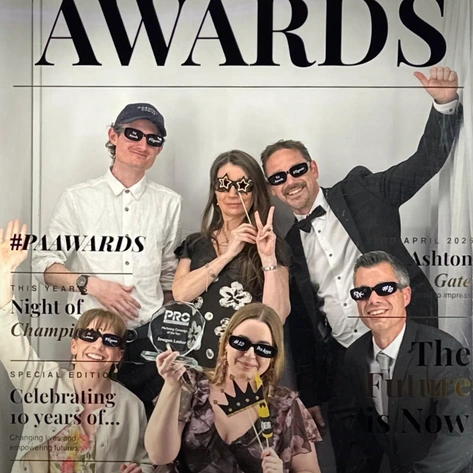The Hobson's Choice team celebrating our award-winning apprentice