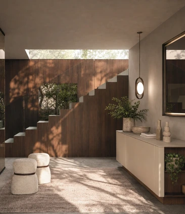 Arrital Stairwell Area With Sideboard
