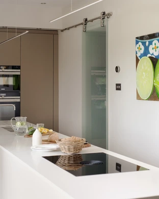 Narrow Kitchen Renovation With Garden Views 12