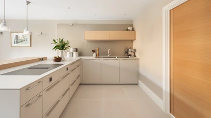Sand Beige And Gravel Small Kitchen 2