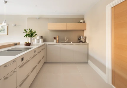 Sand Beige And Gravel Small Kitchen 2