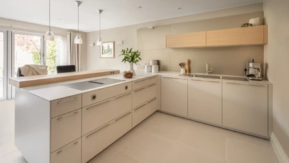 Sand Beige And Gravel Small Kitchen 4