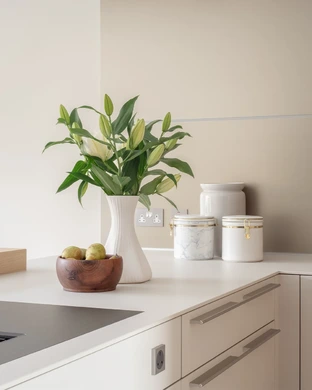 Sand Beige And Gravel Small Kitchen 5
