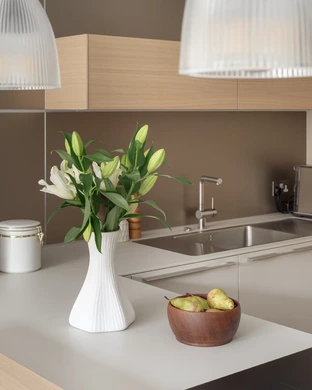 Sand Beige And Gravel Small Kitchen 8