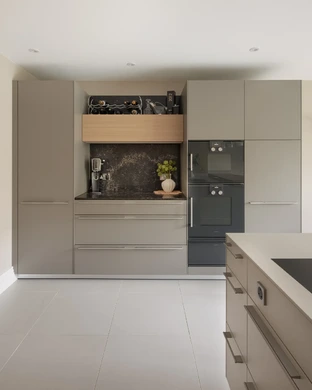 Sand Beige And Gravel Small Kitchen 13