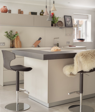Modern Kitchen With Island And Black Accents 1