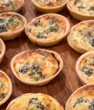 Purple Sprouting Broccoli Tartlets (Gluten Free/Vegetarian)