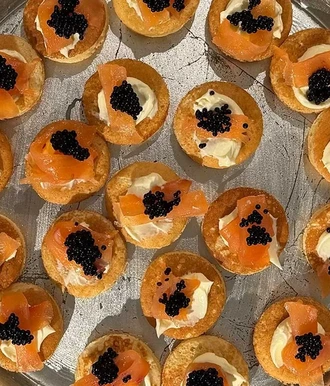 Blinis with Smoked Salmon and Caviar